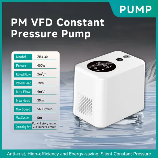 High Quality Zb4-30 220V Permanent Magnet 50-60Hz Intelligent Constant Pressure Pump